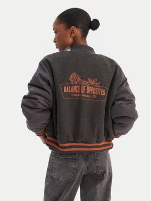 RVCA Kurtka bomber Ryan 23B163507 Szary Regular Fit