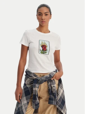 RVCA T-Shirt 23B353502 Biały Regular Fit