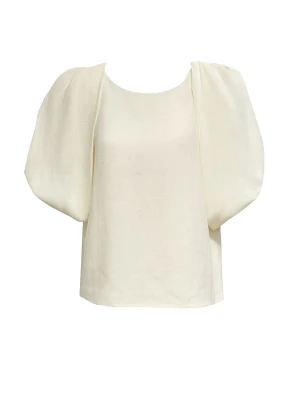 Rzeźbiarska bluzka z bufiastymi rękawami Puff - 100% len LAÏF