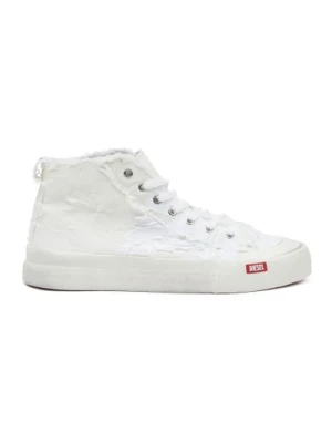 S-Athos Mid - Destroyed gauze i denim high-top sneakers Diesel