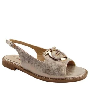 Zdjęcie produktu S.Barski KV51-003 sandały damskie na płaskiej podeszwie z ozdobą comfort złote