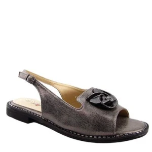 S.Barski KV51-006 sandały damskie z ozdobą comfort płaskie