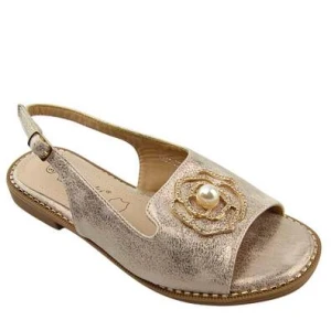 S.Barski KV51-057 sandały damskie z ozdobą comfort złote