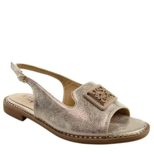S.Barski KV51-082 sandały damskie z ozdobą comfort złote