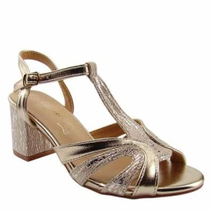 S.Barski PL51-420 damskie sandały na słupku eleganckie złote