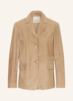 S Max Mara Blezer Skórzany Primula beige