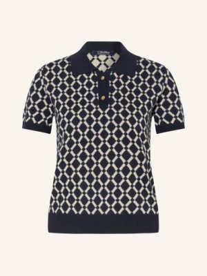 S Max Mara Dzianinowa Koszulka Polo Edera blau