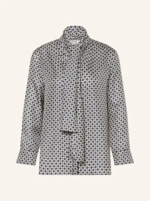 S Max Mara Jedwabna Bluzka Vittoria Z Odpinanym Kołnierzykiem blau