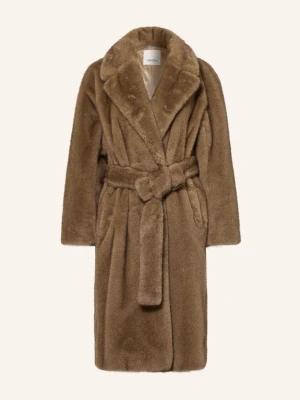 S Max Mara Płaszcz Ze Sztucznego Futra Miss beige