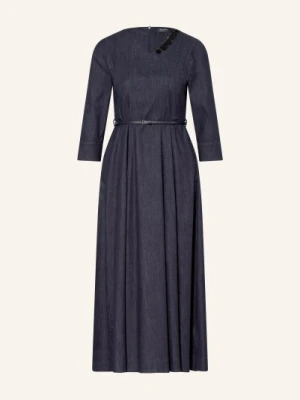 S Max Mara Sukienka Jeansowa Vela Z Ozdobnymi Perełkami I Rękawami 3/4 blau