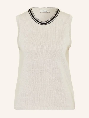 S Max Mara Top Z Dzianiny Udine weiss