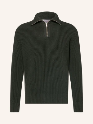 S. N. S. Herning Sweter Typu Troyer Fender gruen CIEMNOZIELONY