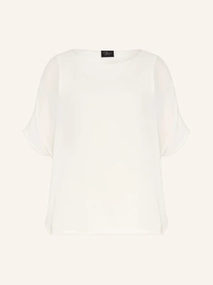 S.Oliver Black Label Bluzka Z Plisami I Błyszczącą Nicią weiss