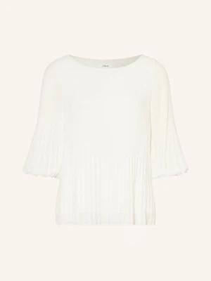 S.Oliver Black Label Bluzka Z Plisami weiss