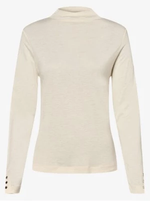 s.Oliver BLACK LABEL Damska koszulka z długim rękawem Kobiety wiskoza beżowy|biały jednolity,