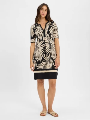 s.Oliver BLACK LABEL Damska sukienka na co dzień Kobiety czarny|beżowy,