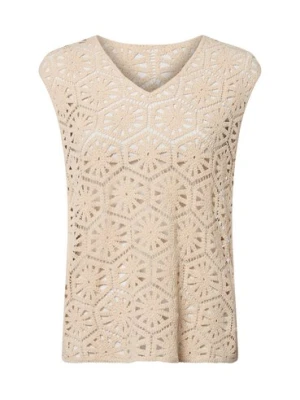 s.Oliver BLACK LABEL Damski top na szydełku Kobiety beżowy jednolity,