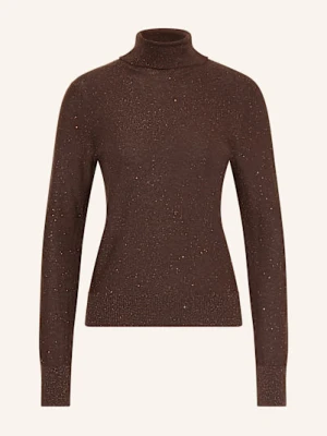 S.Oliver Black Label Golf Z Błyszczącą Przędzą I Cekinami braun