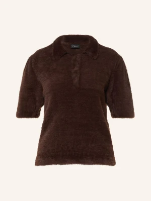 S.Oliver Black Label Koszulka Polo Z Dzianiny braun CIEMNOBRĄZOWY