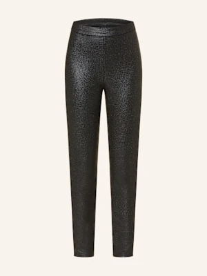 S.Oliver Black Label Legginsy Z Błyszczącą Przędzą schwarz