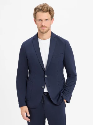 s.Oliver BLACK LABEL marynarka Mężczyźni Slim Fit Sztuczne włókno niebieski