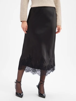s.Oliver BLACK LABEL Satynowa spódnica Kobiety czarny
