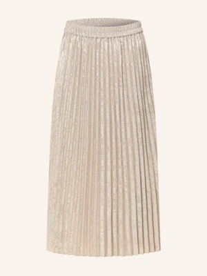 S.Oliver Black Label Spódnica Plisowana Z Błyszczącą Przędzą beige