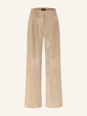 S.Oliver Black Label Spodnie O Wyglądzie Skóry beige JASNOBRĄZOWY