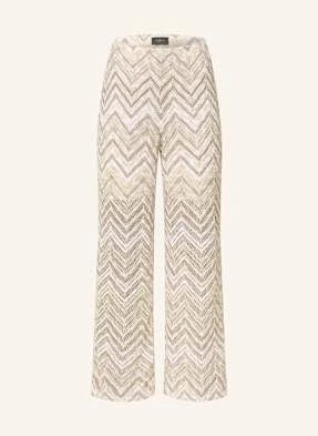 S.Oliver Black Label Spodnie Z Dzianiny Z Błyszczącą Przędzą beige