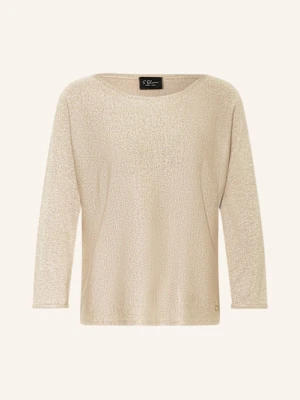 S.Oliver Black Label Sweter Z Błyszczącą Przędzą gold