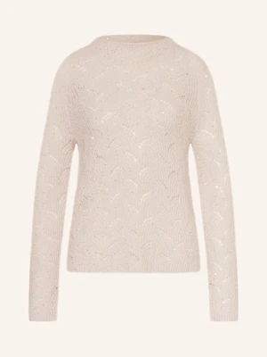 S.Oliver Black Label Sweter Z Błyszczącą Przędzą I Cekinami weiss