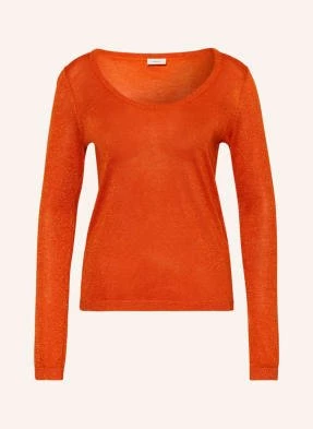 S.Oliver Black Label Sweter Z Błyszczącą Przędzą orange