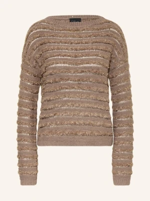 S.Oliver Black Label Sweter Z Cekinami braun BRĄZOWY