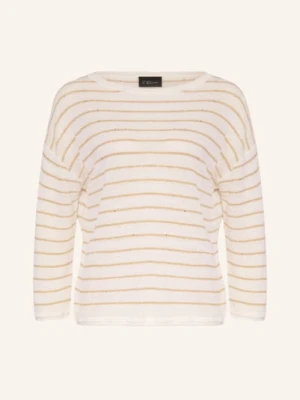 S.Oliver Black Label Sweter Z Lnu I Cekinami weiss