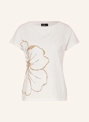 S.Oliver Black Label T-Shirt Z Cekinami weiss