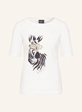 S.Oliver Black Label T-Shirt Z Obszyciem Ozdobnymi Kamykami weiss