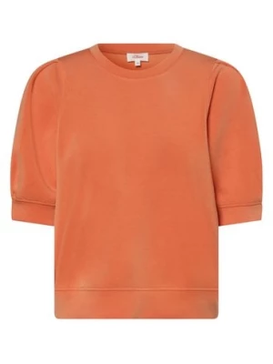 s.Oliver Damska bluza nierozpinana Kobiety Materiał dresowy pomarańczowy jednolity,
