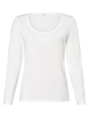 s.Oliver Damska koszulka z długim rękawem Kobiety Bawełna biały jednolity,