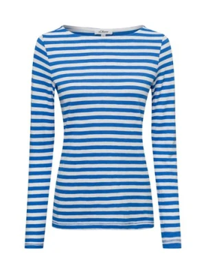 s.Oliver Damska koszulka z długim rękawem Kobiety Bawełna niebieski|biały w paski,
