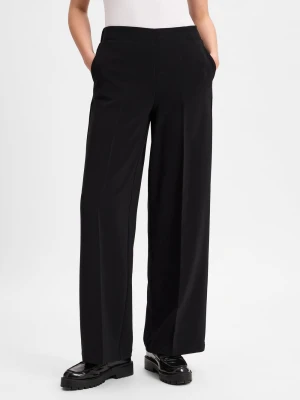 s.Oliver Damskie spodnie Marlene Kobiety Sztuczne włókno czarny jednolity,