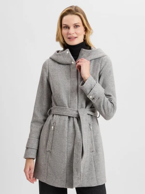 s.Oliver Krótki płaszcz damski z zawartością wełny Kobiety szary marmurkowy,