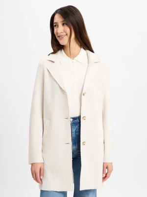 s.Oliver Płaszcz wełniany damski Kobiety Wełna biały jednolity,
