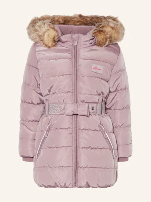 S.Oliver Red Płaszcz Pikowany Z Odpinanym Kapturem lila