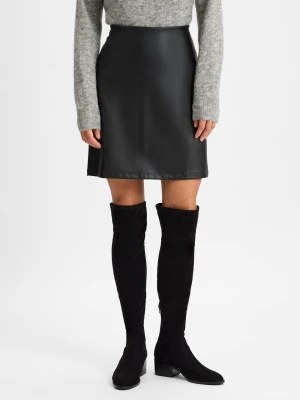 s.Oliver Spódnica damska Kobiety Sztuczna skóra czarny jednolity,