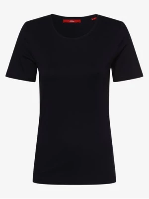 s.Oliver T-shirt damski Kobiety Bawełna niebieski jednolity,