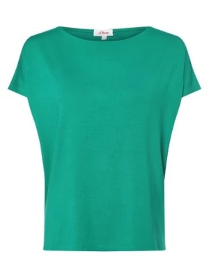 s.Oliver T-shirt damski Kobiety wiskoza zielony jednolity,