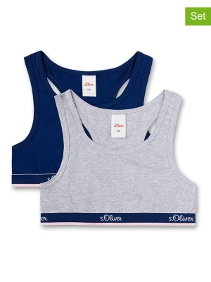 s.Oliver Topy (2 szt.) w kolorze granatowo-szarym rozmiar: 140