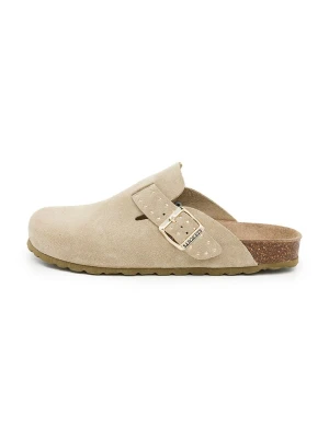 SABOKETS Skórzane chodaki w kolorze khaki rozmiar: 40