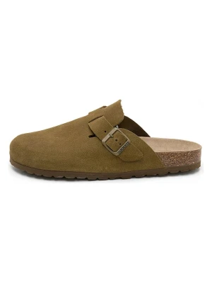 SABOKETS Skórzane chodaki w kolorze khaki rozmiar: 43