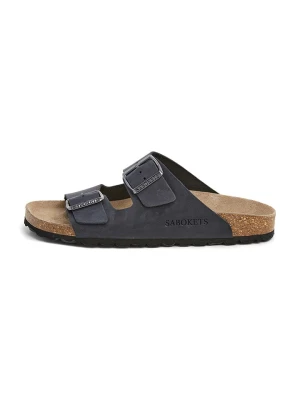 SABOKETS Skórzane klapki w kolorze czarnym rozmiar: 42